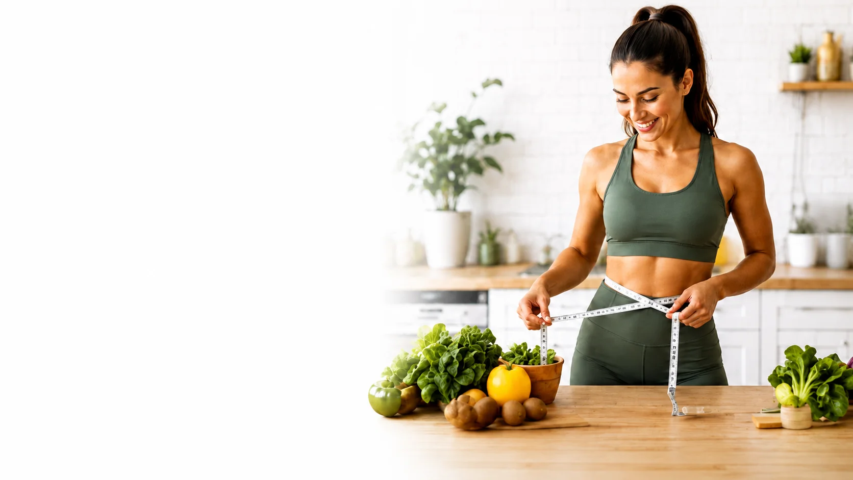 Mulher saudável e radiante com estilo de vida equilibrado